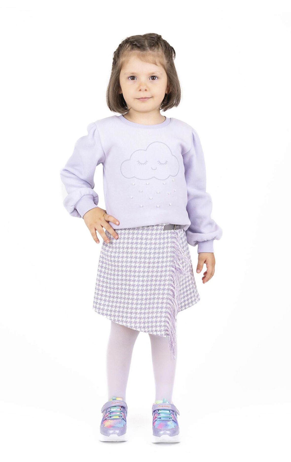 KIZ ÇOCUK İNCİLİ SWEATSHIRT 