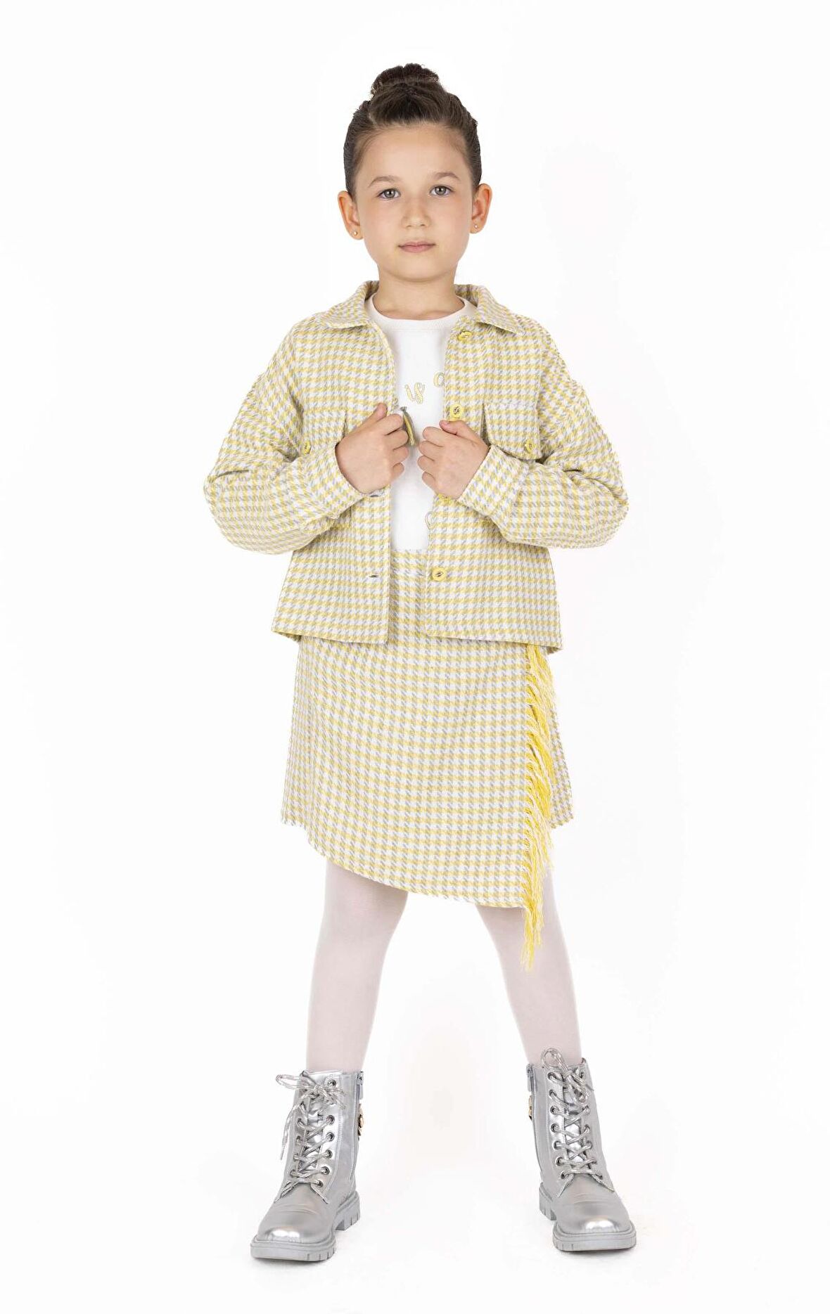 KIZ ÇOCUK KAZAYAĞI DESENLİ CEKET 