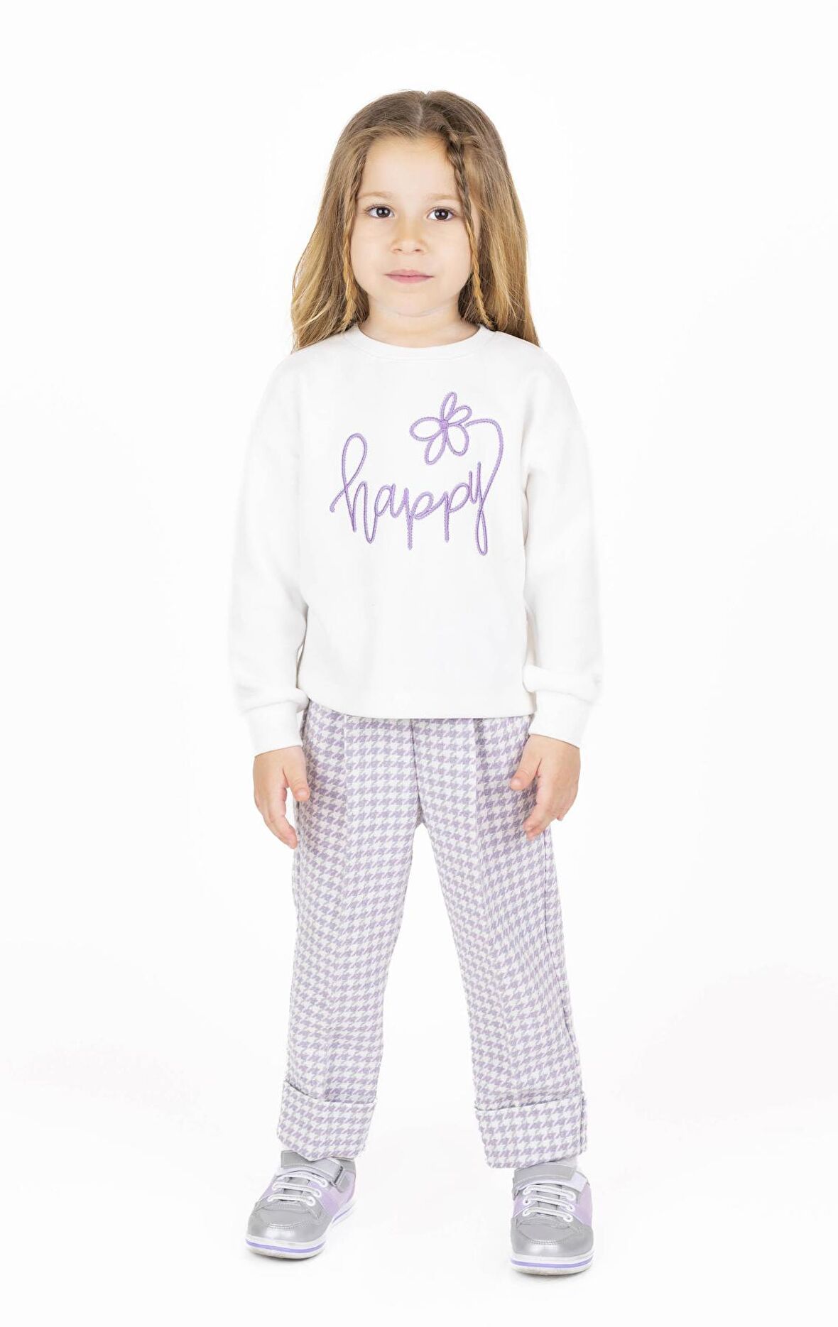 KIZ ÇOCUK YAZI İŞLEMELİ SWEATSHIRT 