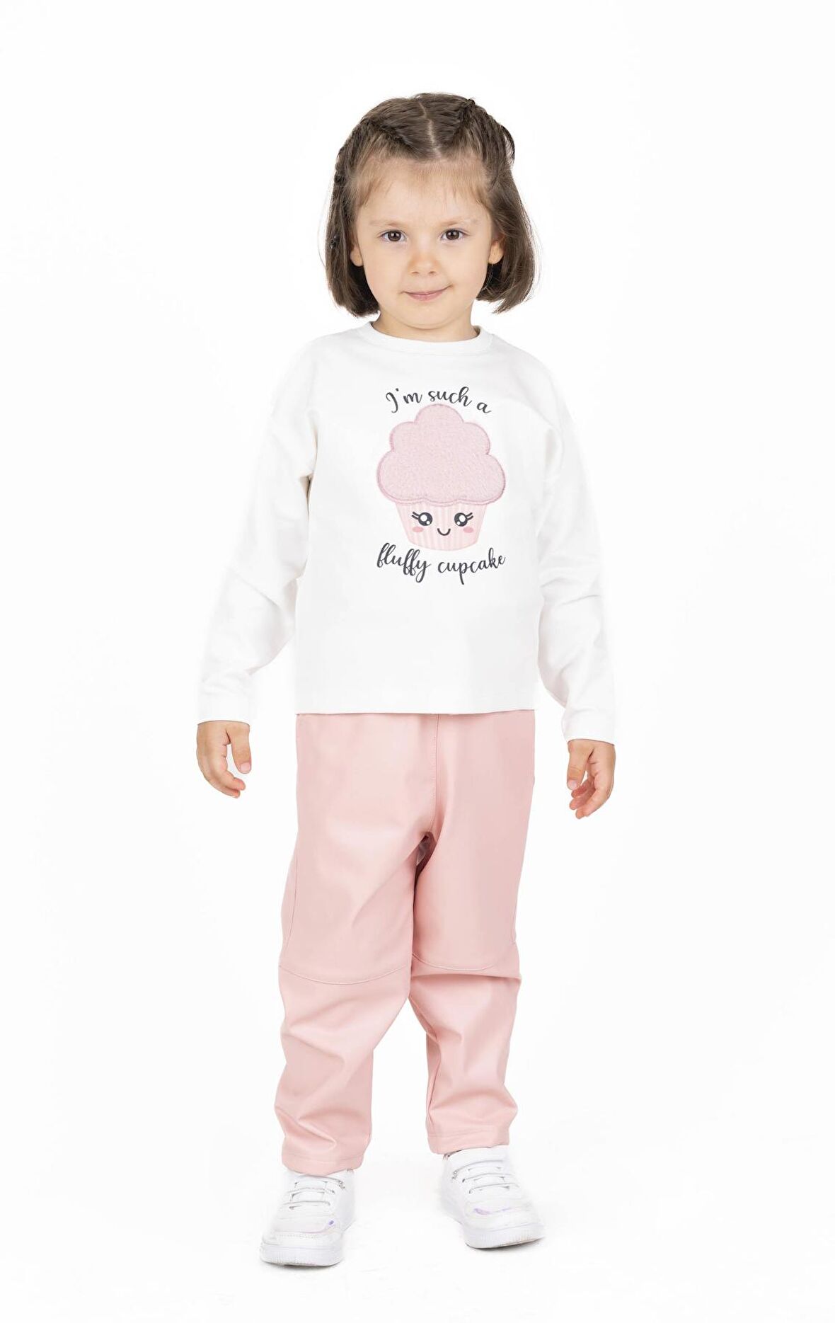 KIZ ÇOCUK CUPCAKE İŞLEMELİ SWEATSHIRT 