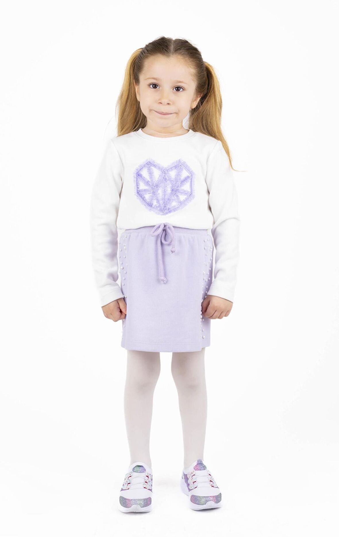 KIZ ÇOCUK İŞLEMELİ SWEATSHIRT 