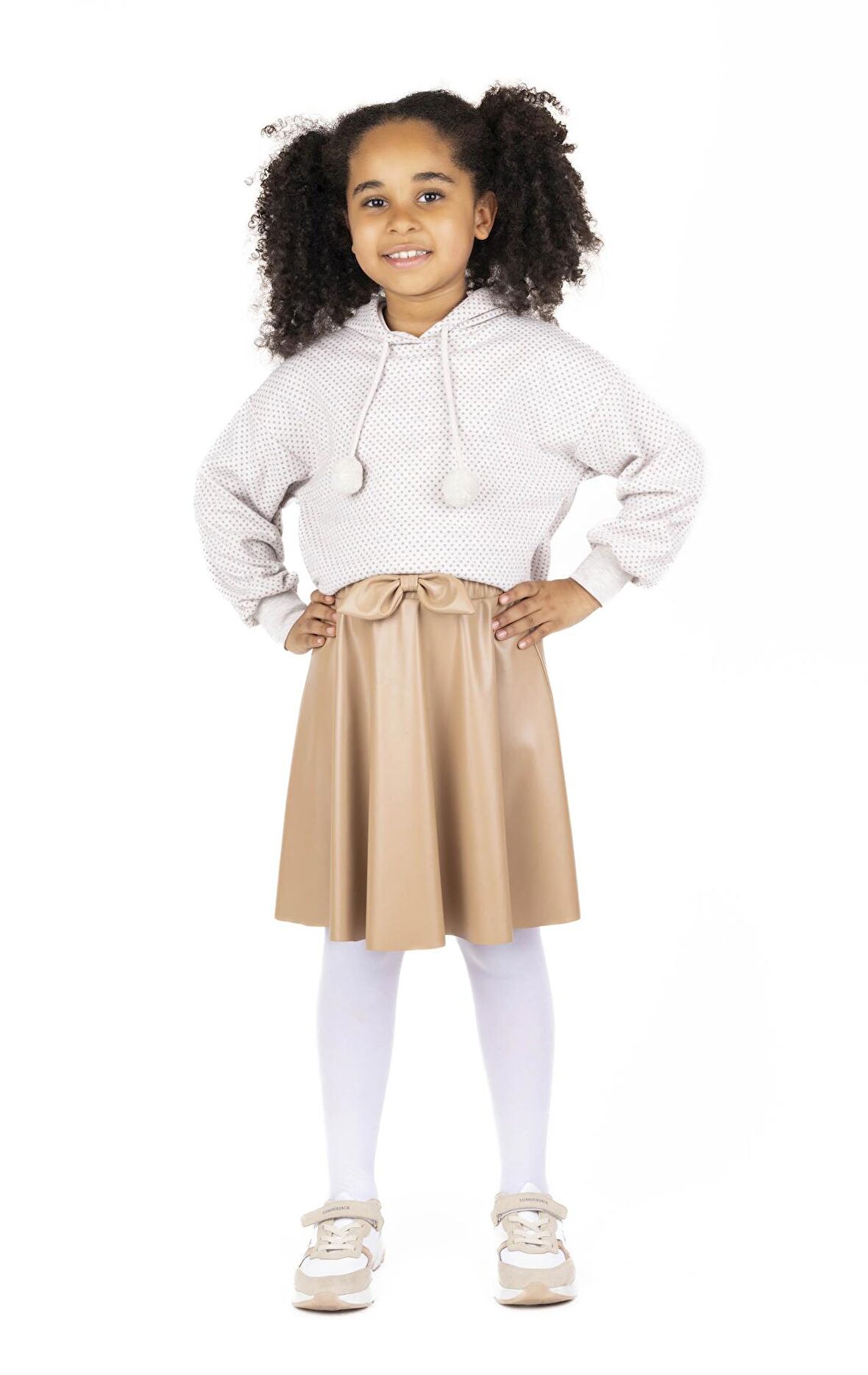 KIZ ÇOCUK PONPON İPLİ SWEATSHIRT 