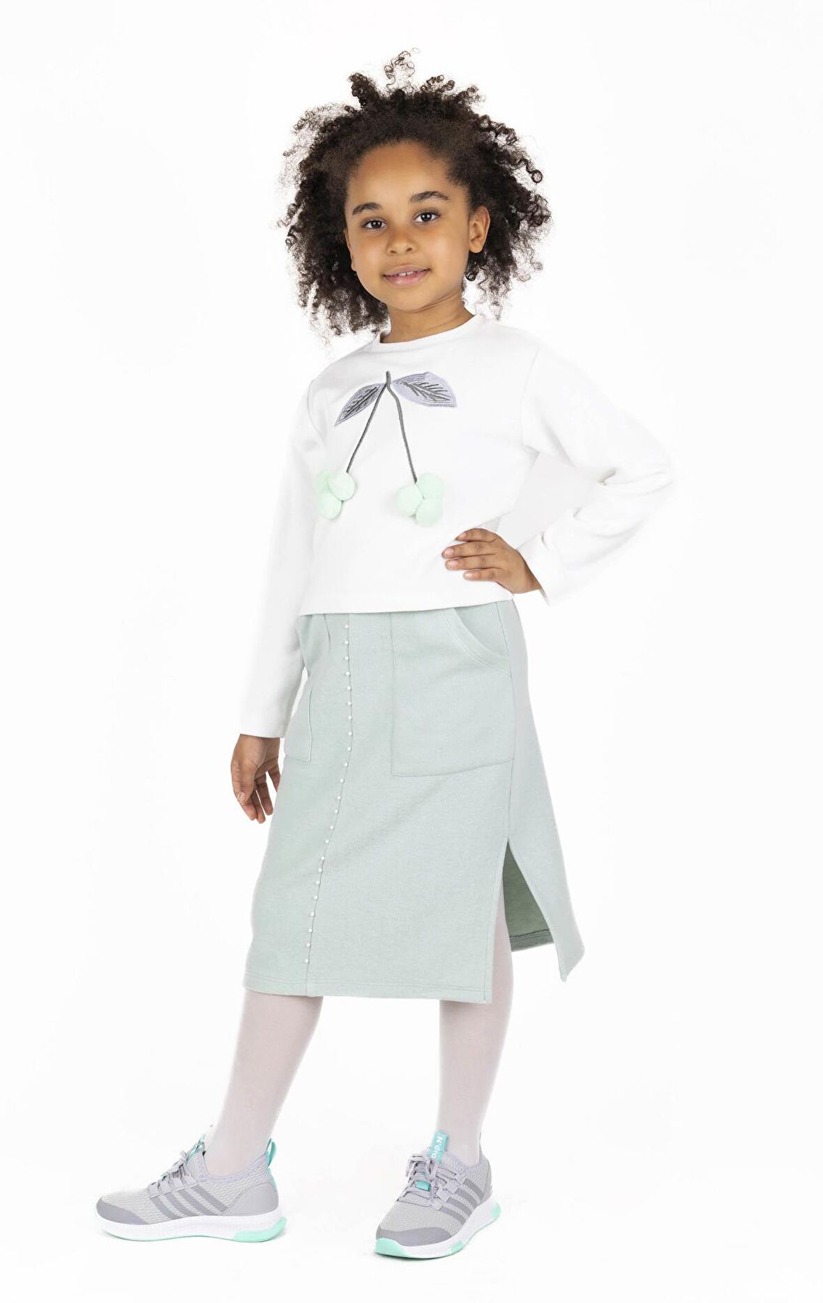 KIZ ÇOCUK YIRTMAÇLI ETEK 