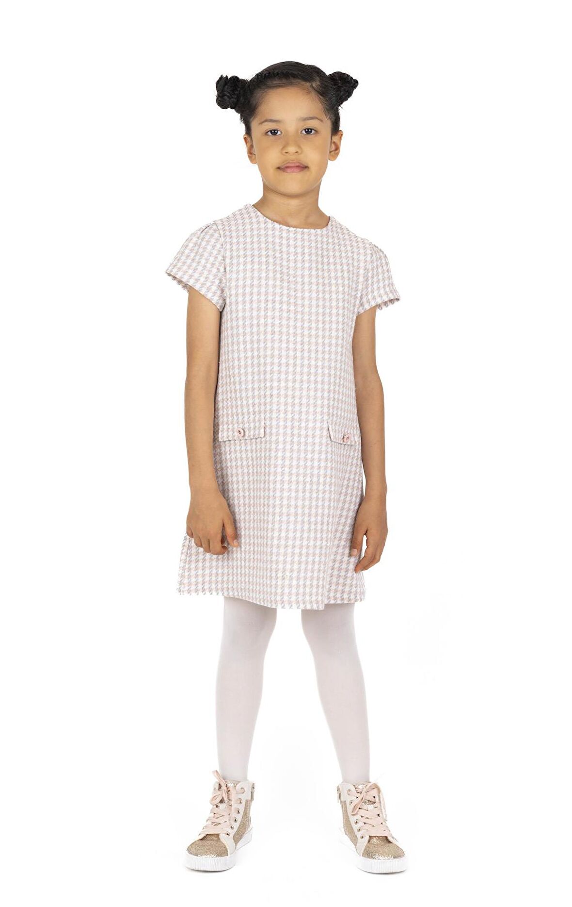 KIZ ÇOCUK KAZAYAĞI DESENLİ ELBİSE 