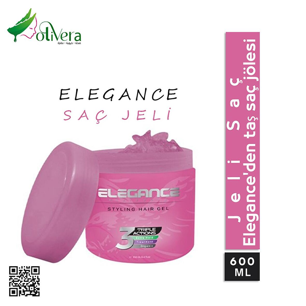 Elegance Pembe Saç Jeli Original 600ml