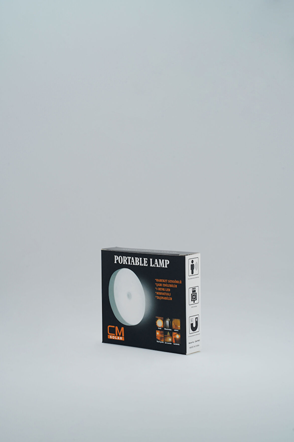 CM 3200K Sarı Işık Hareket Sensörlü Şarjlı LED Lamba