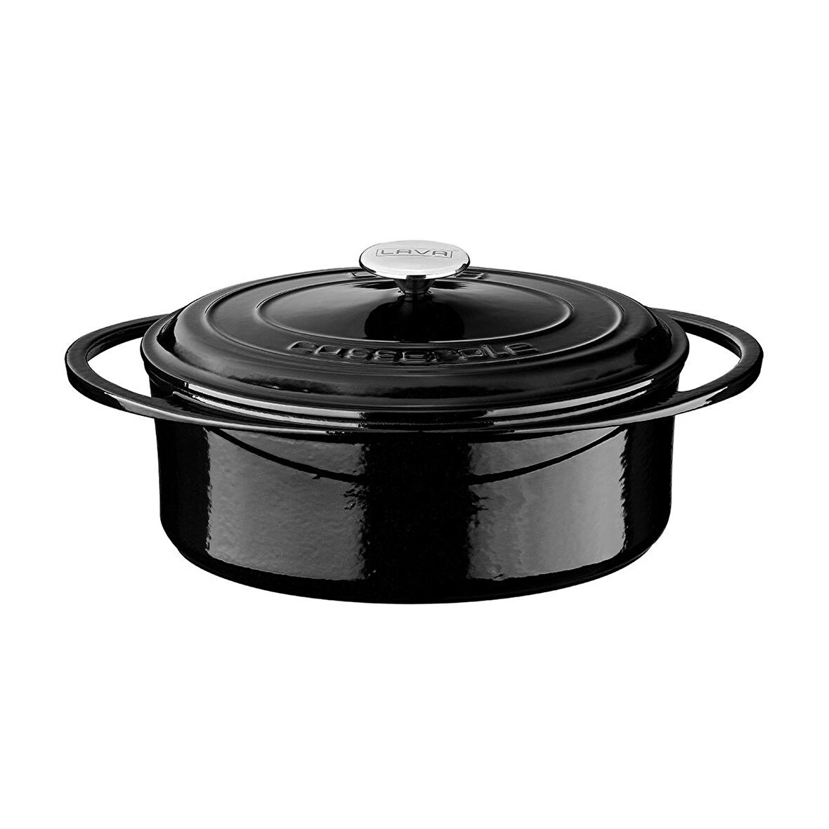 Lava Döküm Oval Tencere Ölçü 22x28cm Siyah