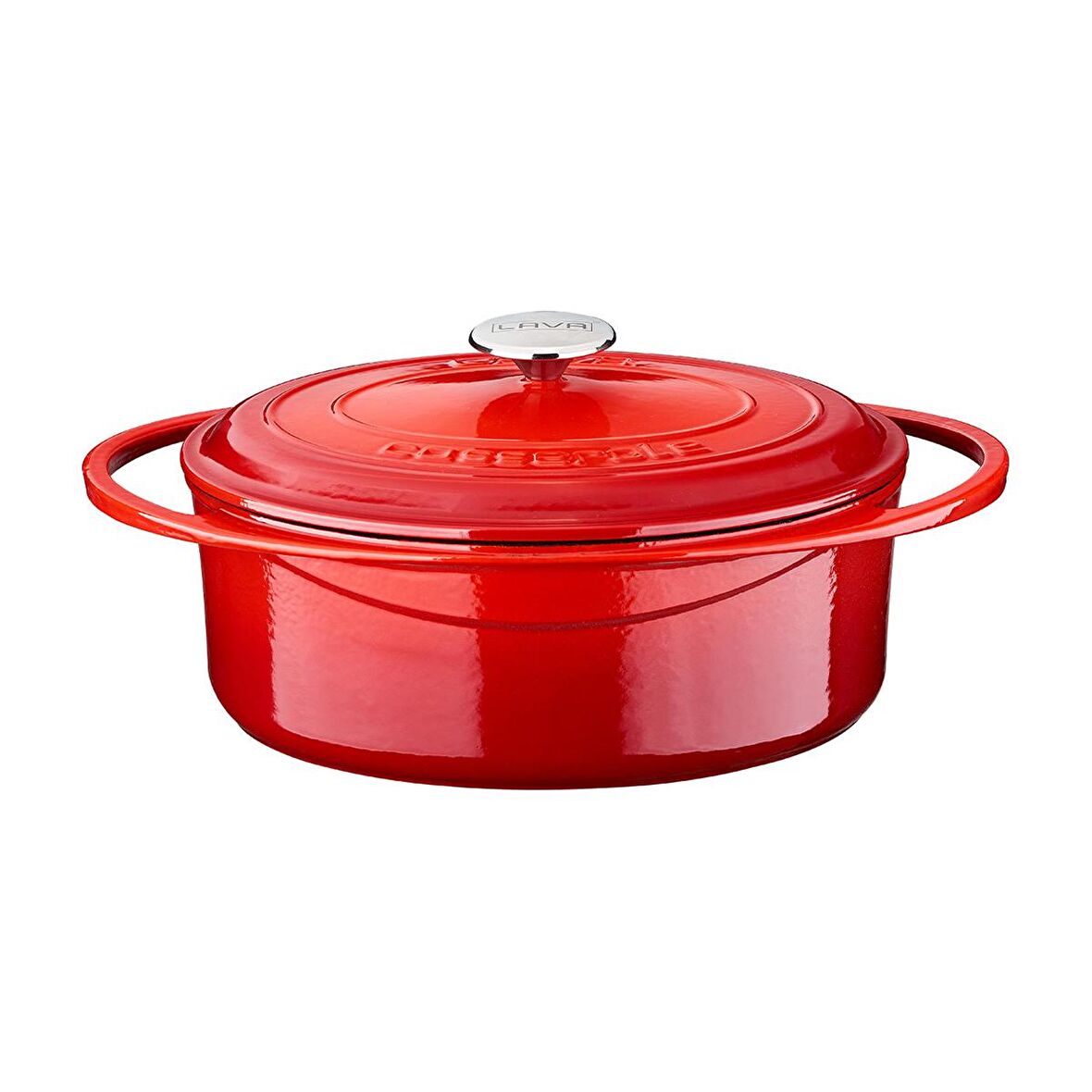 Lava Döküm Oval Tencere Ölçü 22x28cm Kırmızı