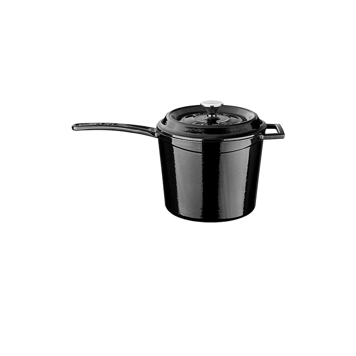 Lava Döküm Yuvarlak Sos Tenceresi. Döküm Demir Yekpare Saplı Trendy Serisi Çap(Ø18 cm.