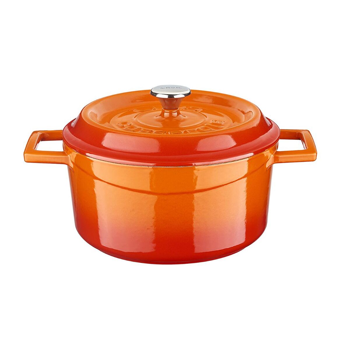 Lava Döküm Yuvarlak Tencere (Ø)20 cm. İç Krem, Turuncu