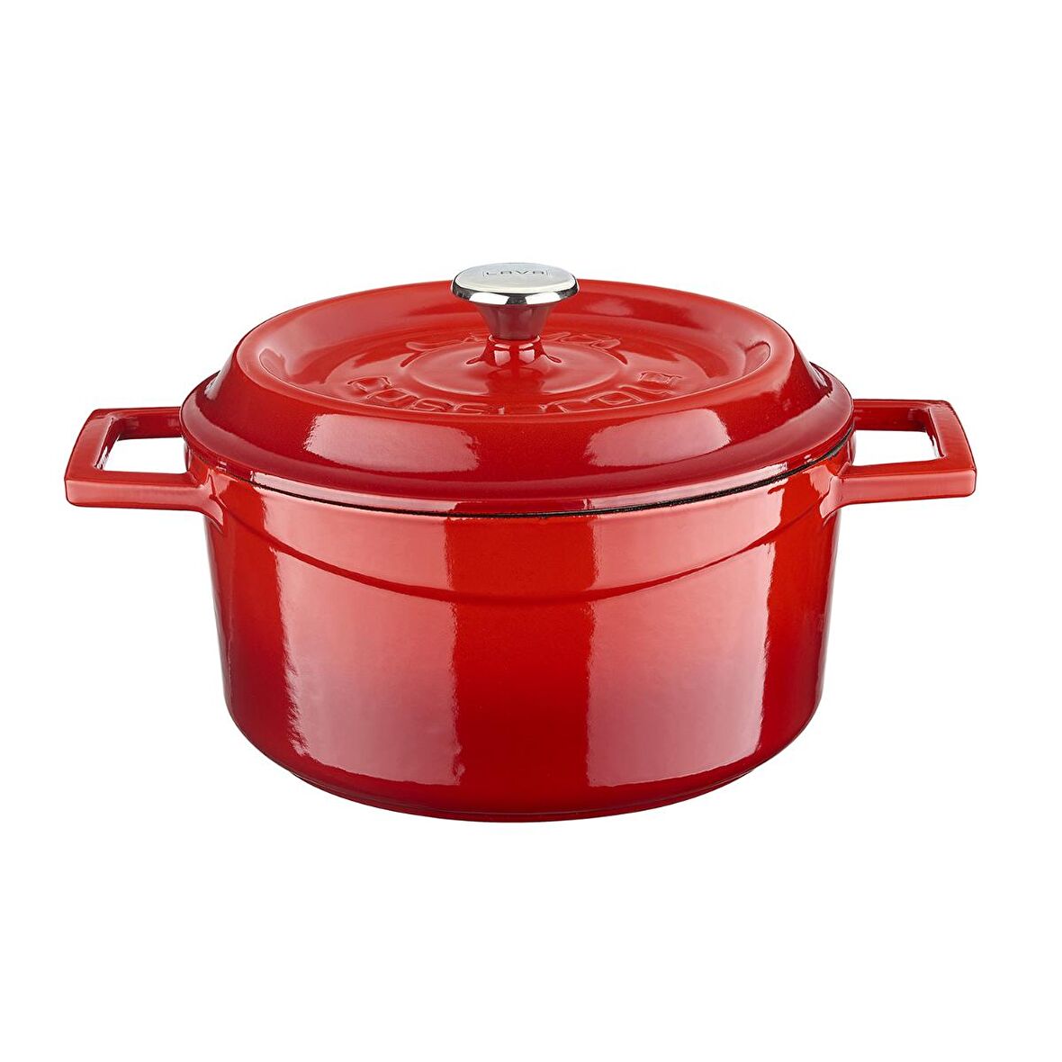 Lava Döküm Yuvarlak Tencere (Ø)20 cm. İç Krem, Kırmızı