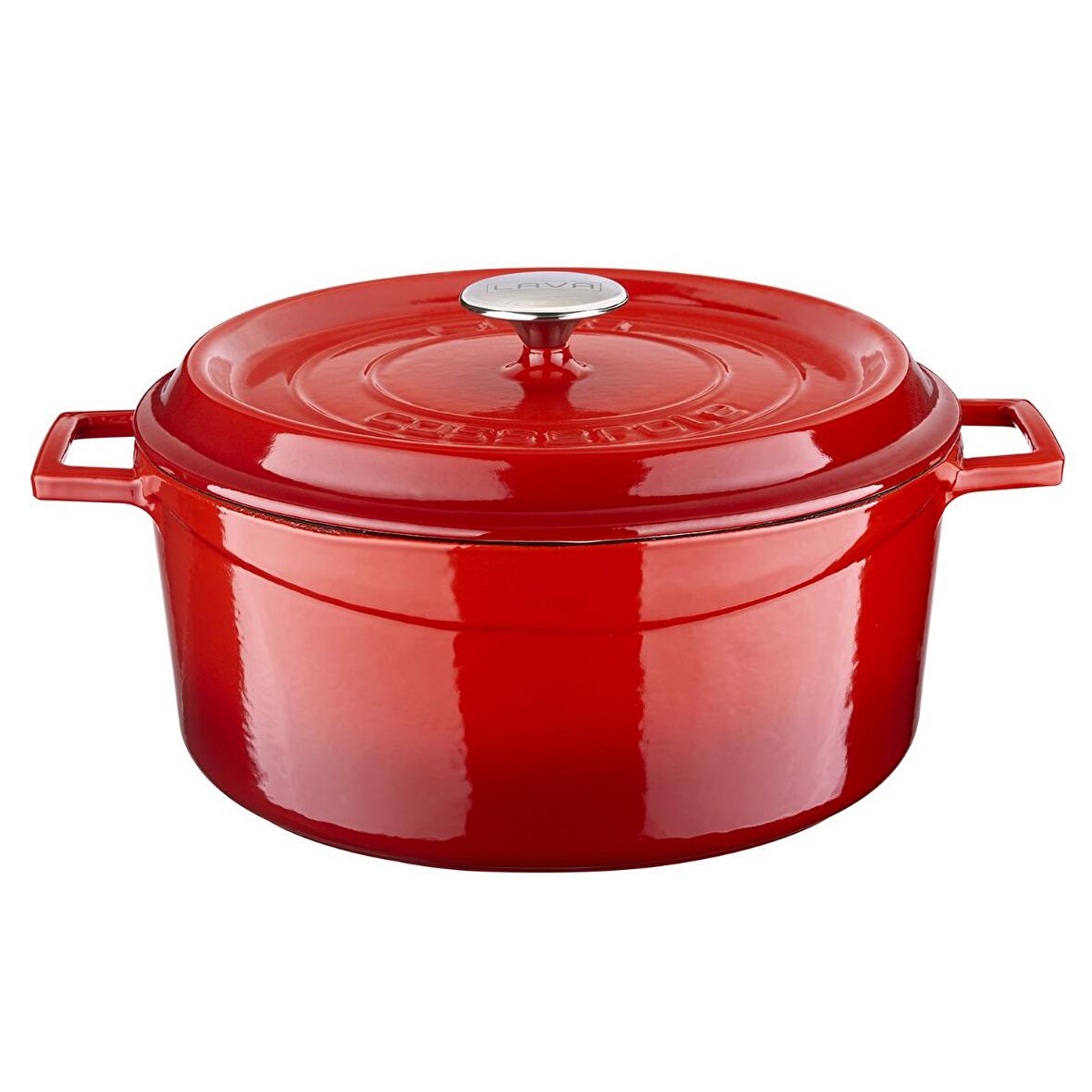 Lava Döküm Yuvarlak Tencere (Ø)28 cm. İç Krem, Kırmızı