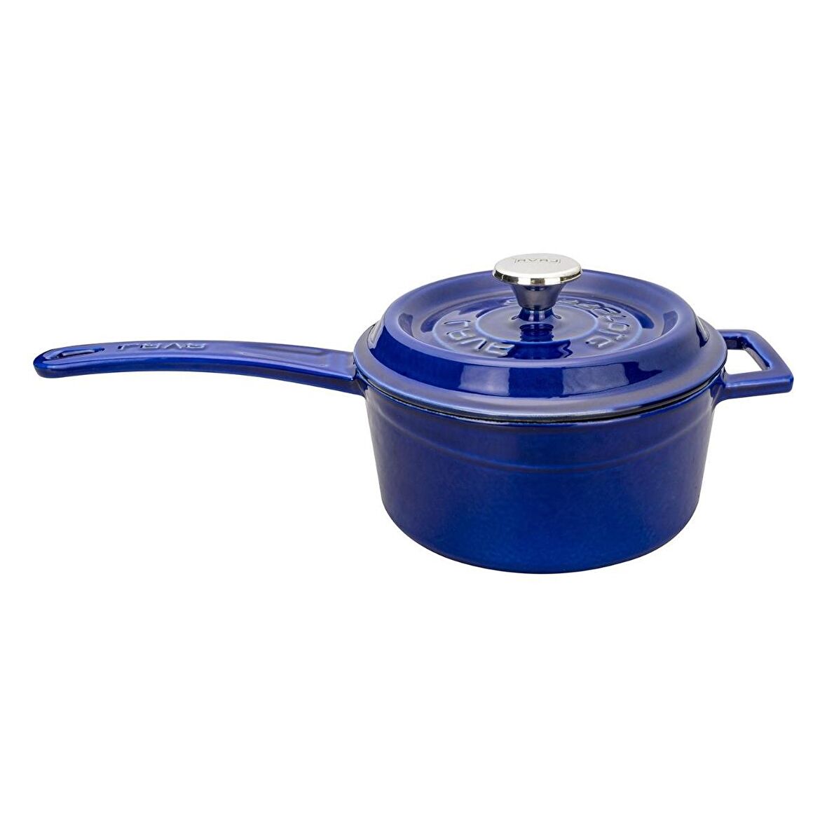 Lava Döküm Yuvarlak Sos Tenceresi Metal Saplı Çap(Ø16 cm, Majolica Mavi