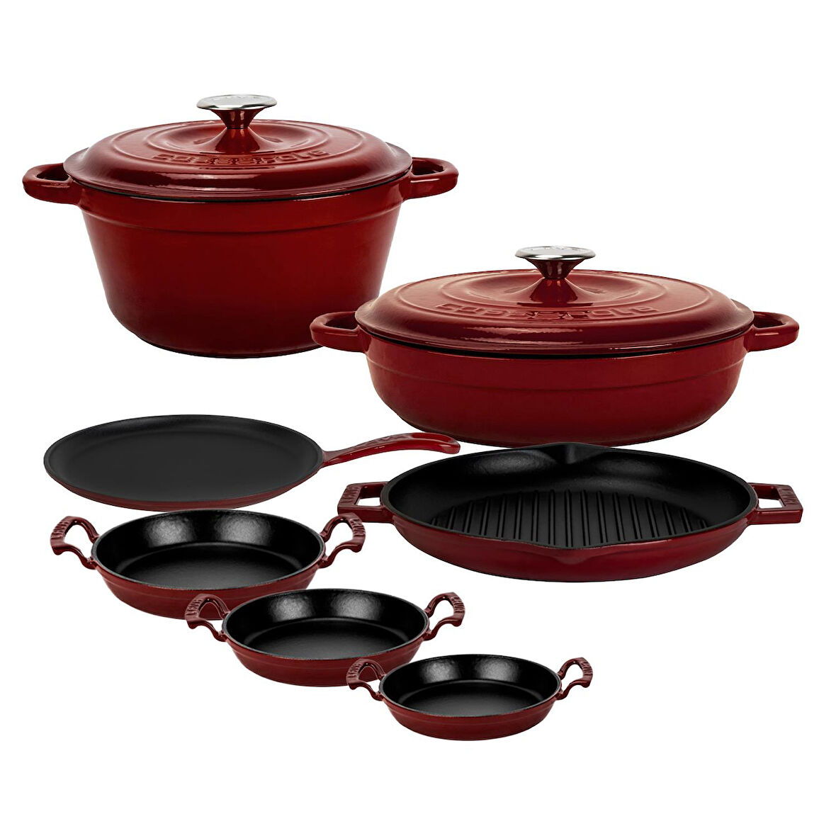 LAVA Bordo Döküm Set – Göz Alıcı Renk, Uzun Ömürlü Döküm Kalitesi