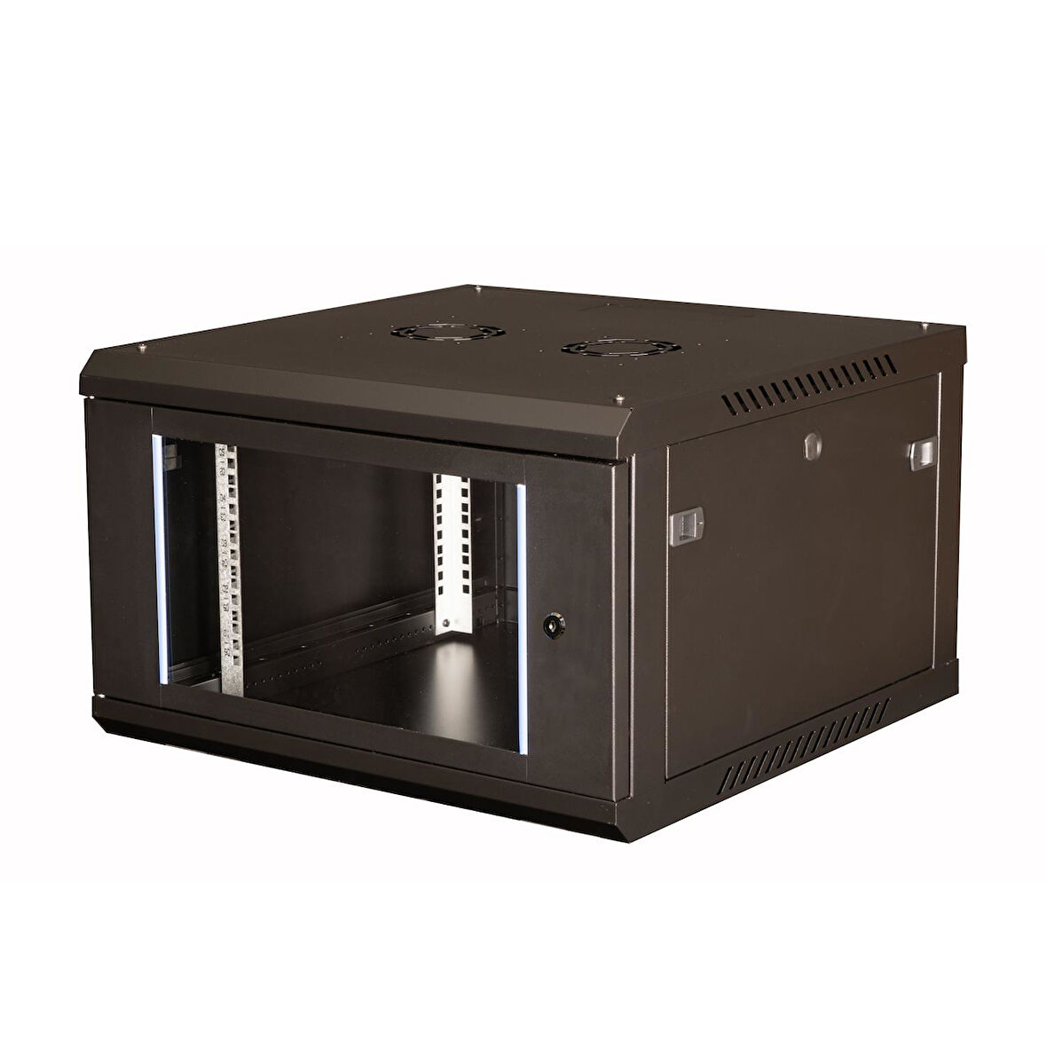 LANDE - 6U 19" Duvar Tipi Rack Kabinet – Genişlik: 600 mm | Derinlik: 600 mm – Siyah