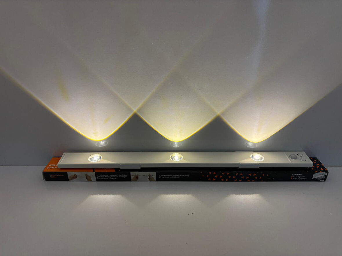 CM 3 Renkli Dekoratif Sensörlü ve Şarjlı LED Aydınlatma 400x35x10mm