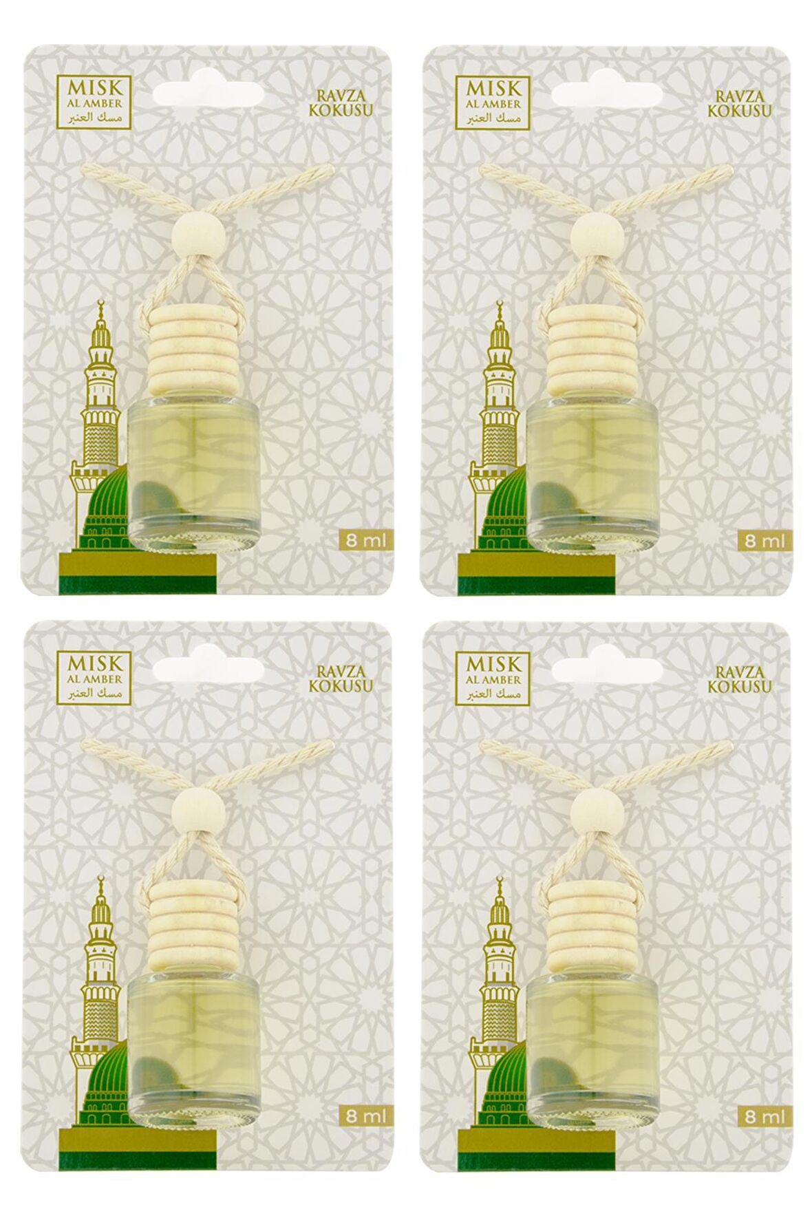 Medine Ravza Kokusu 8 Ml Araba Kokusu Cam Şişe 4 Adet