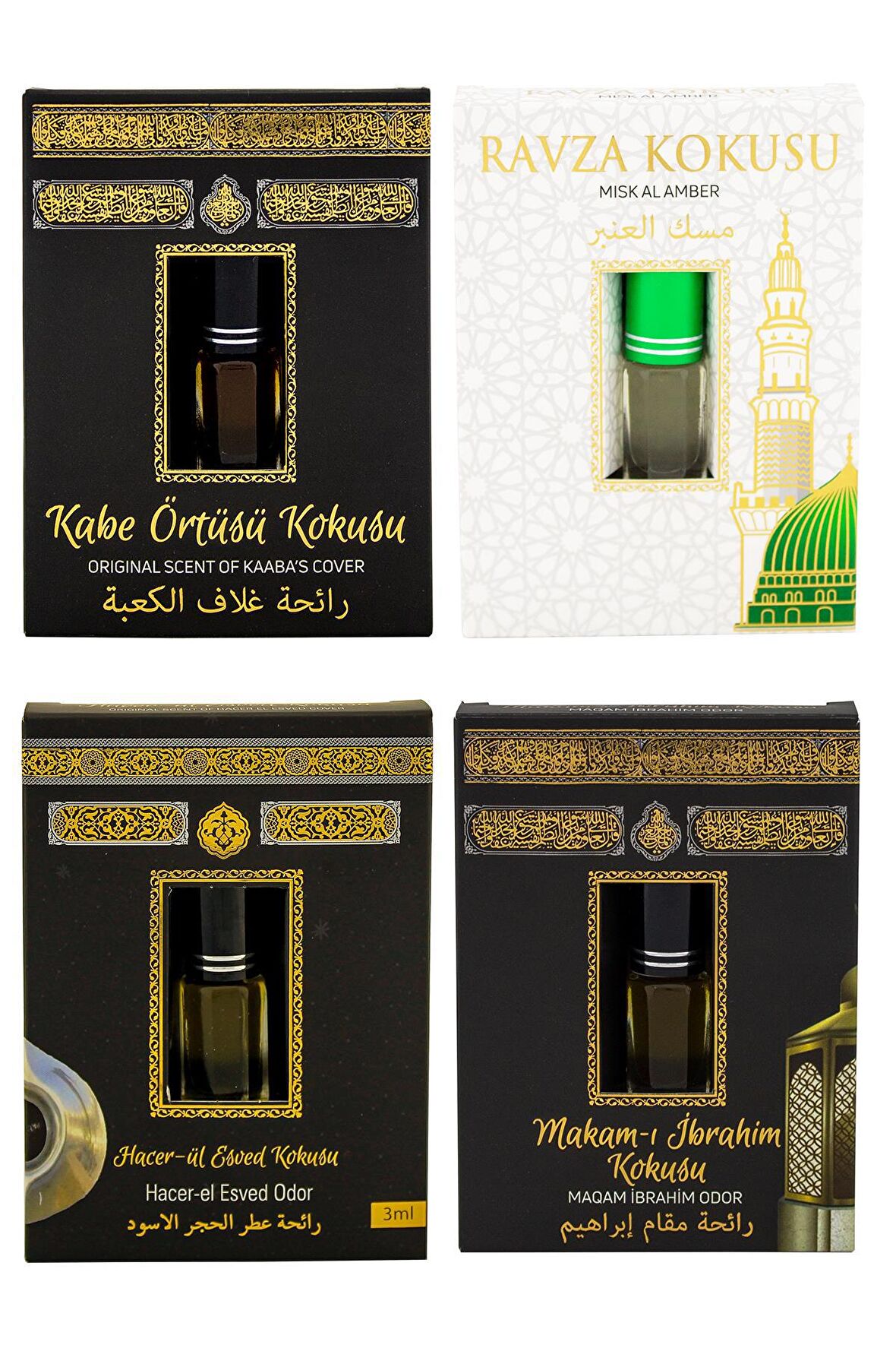 Kabe Örtüsü Kokusu Medine Ravza Kokusu Hacerül Esved Kokusu ve Makamı İbrahim kokusu Alkolsüz Esans 3ml