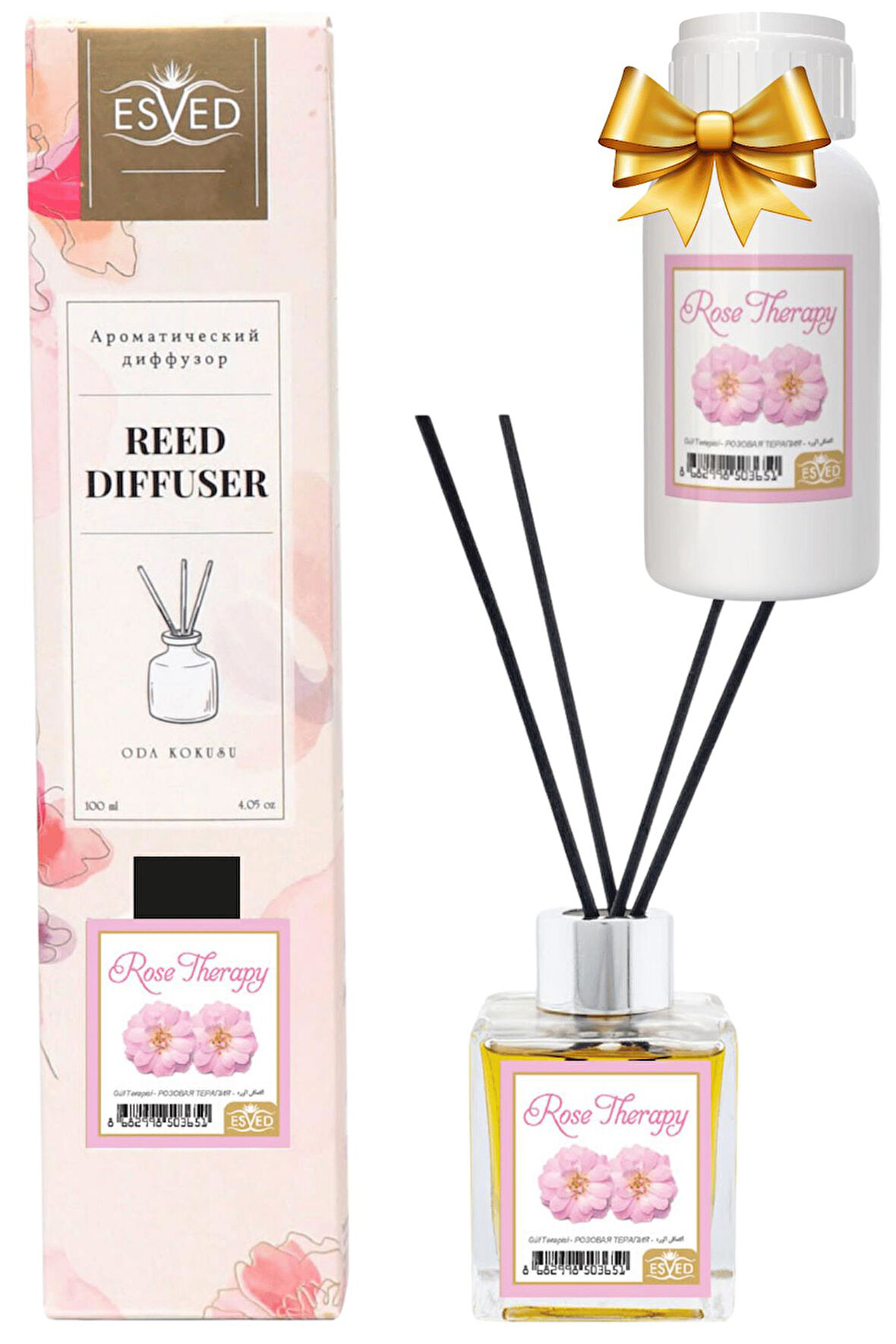 Gül Terapisi Kokusu 100 Ml Çubuklu Oda Kokusu Yedek Dolum Şişesi Hediyeli