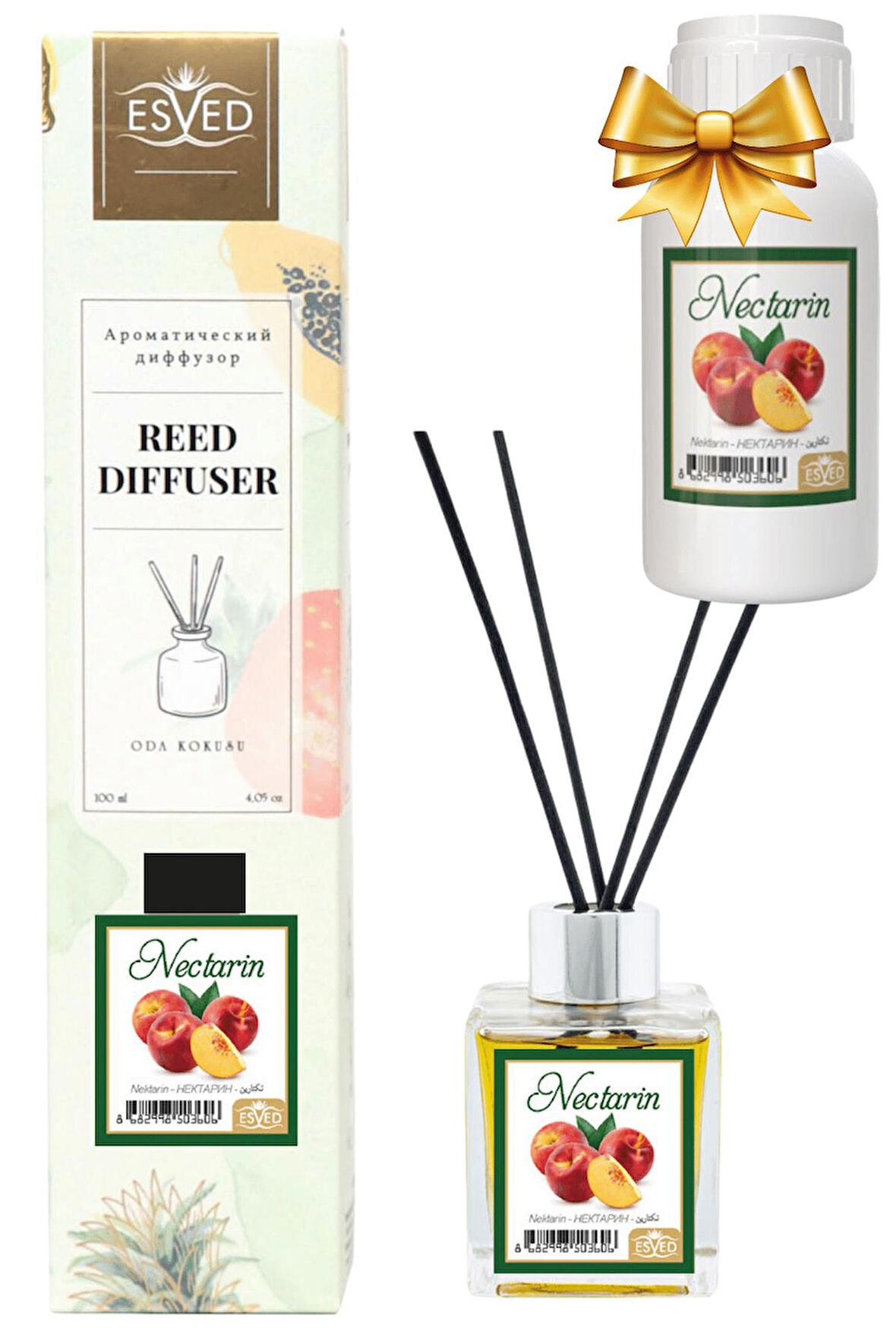 Nektarin Kokusu 100 Ml Çubuklu Oda Kokusu Yedek Dolum Şişesi Hediyeli