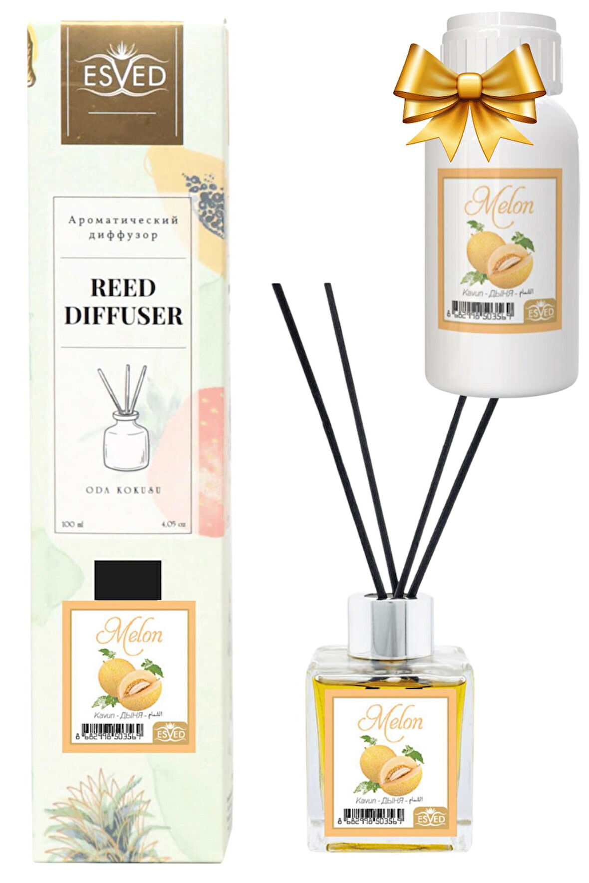 Kavun Kokusu 100 Ml Çubuklu Oda Kokusu Yedek Dolum Şişesi Hediyeli