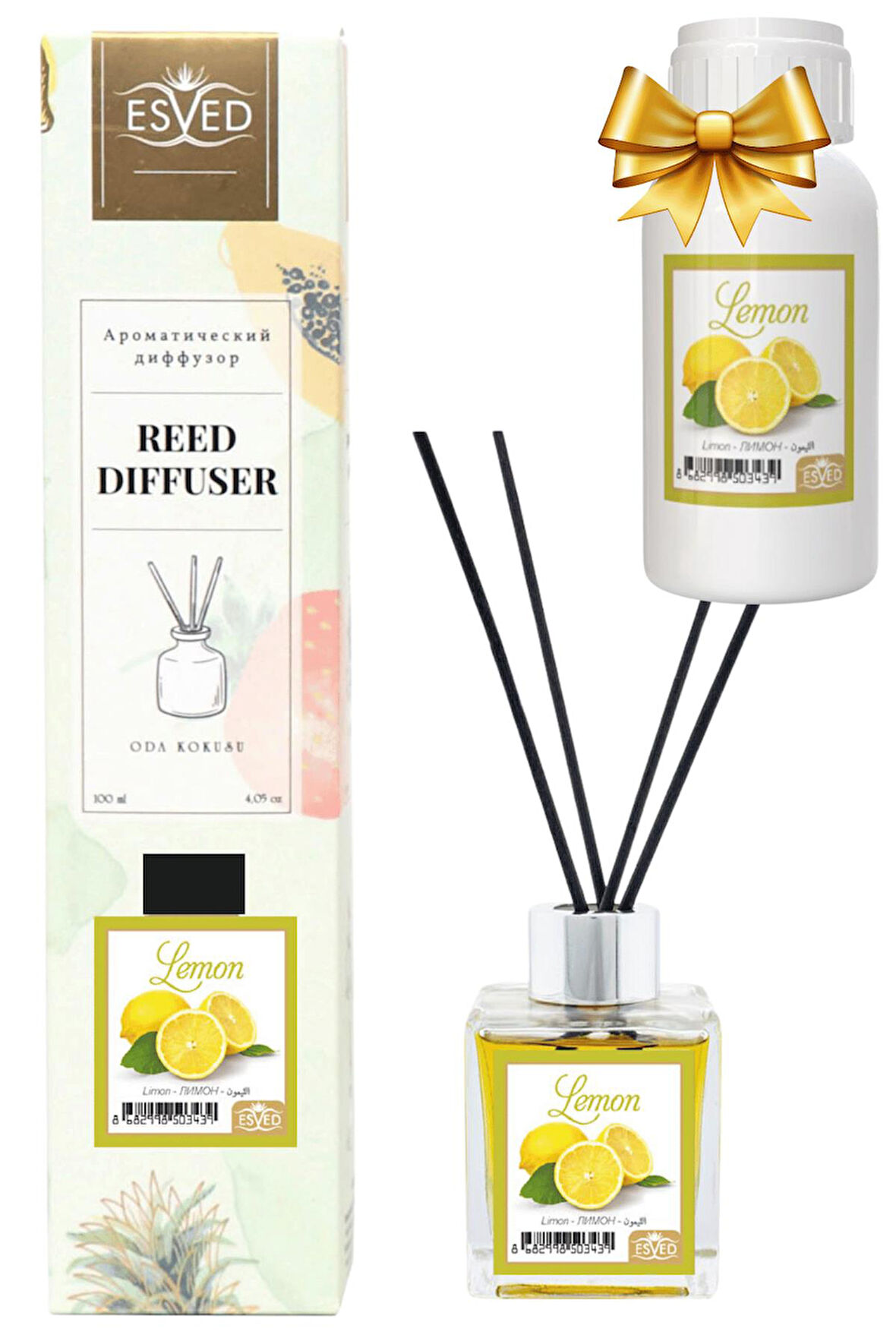Limon Çiçeği Kokusu 100 Ml Çubuklu Oda Kokusu Yedek Dolum Şişesi Hediyeli