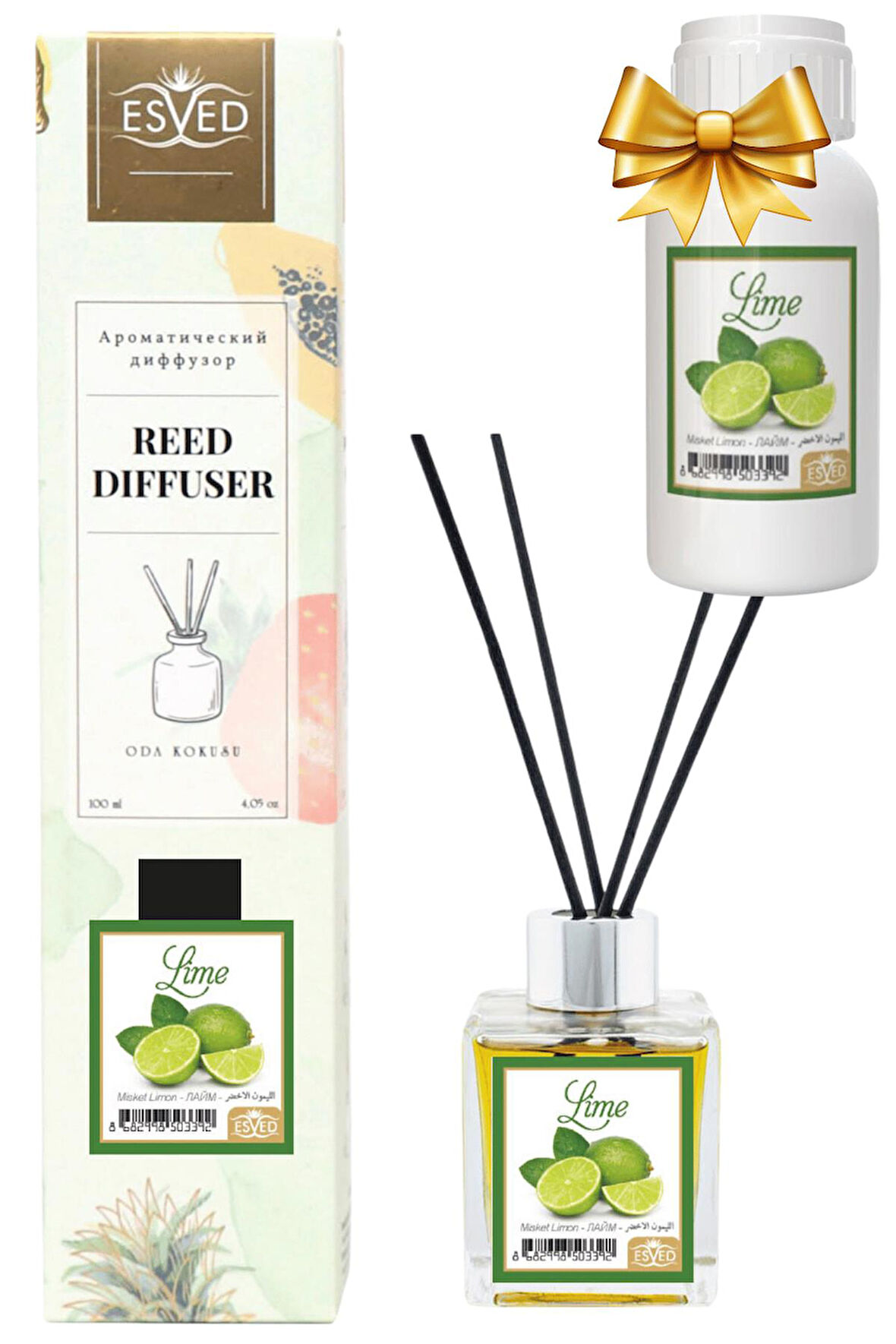 Misket Limonu Kokusu 100 Ml Çubuklu Oda Kokusu Yedek Dolum Şişesi Hediyeli