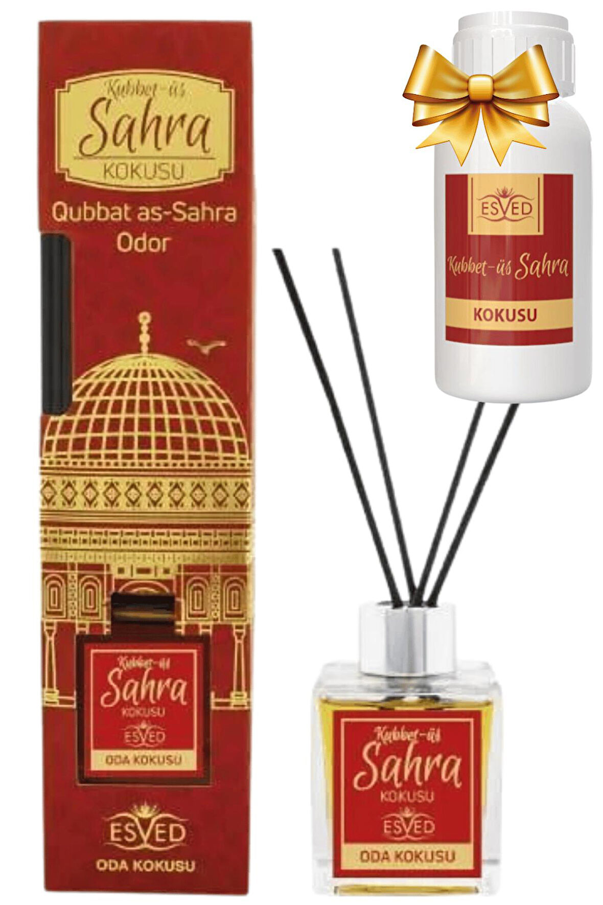 Kubbetüs Sahra Kokusu 100 Ml Çubuklu Oda Kokusu Yedek Dolum Şişesi Hediyeli