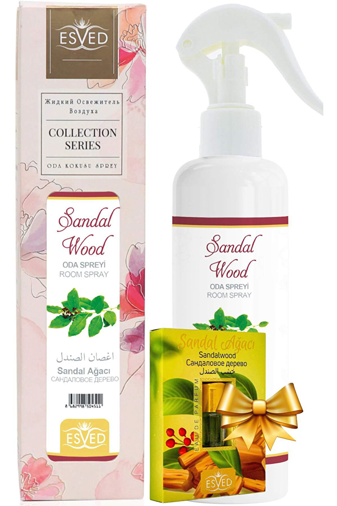 Sandal Ağacı Kokusu Sprey 400 Ml. Sandal Ağacı Kokusu Parfüm Esansı 3Ml. Hediyeli