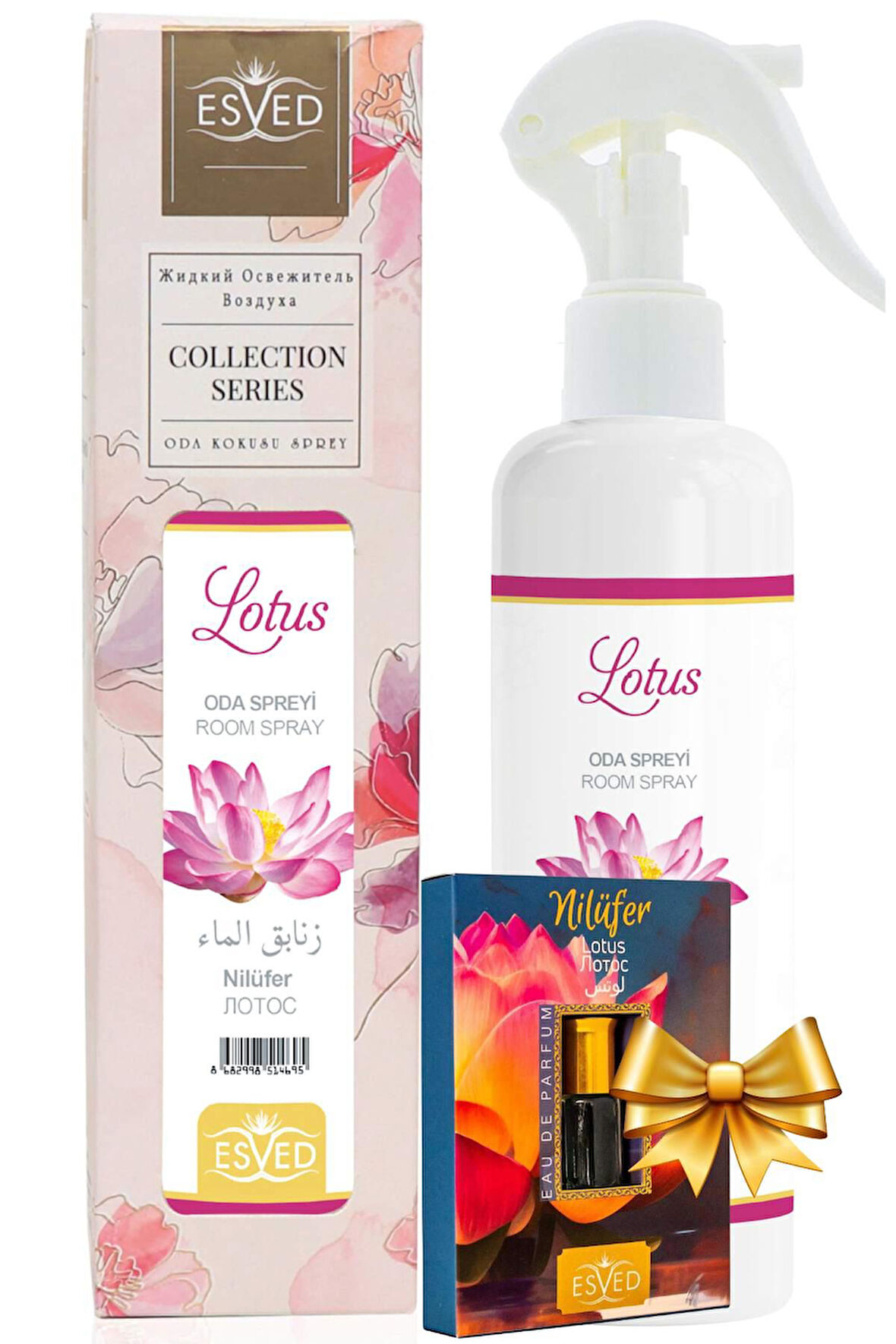 Nilüfer Kokusu Sprey 400 Ml. Nilüfer Kokusu Parfüm Esansı 3Ml. Hediyeli