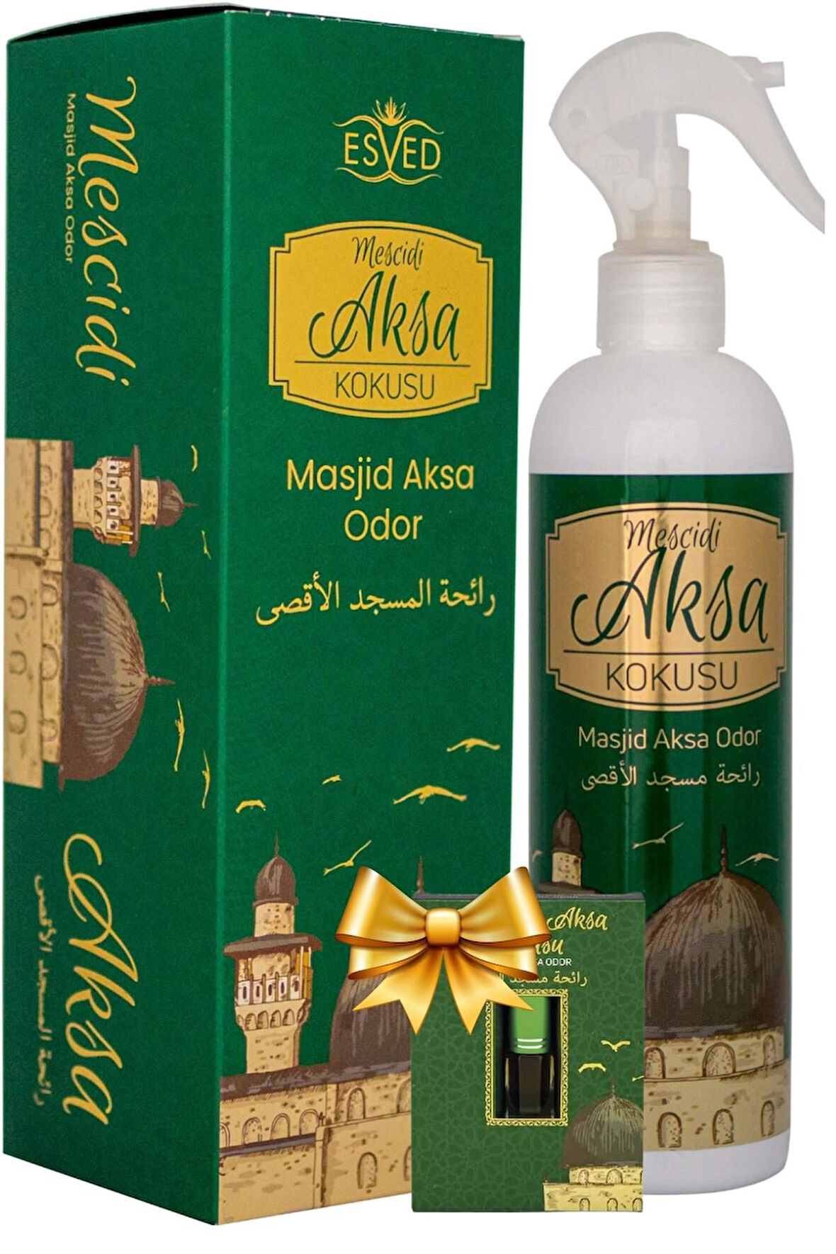 Mescidi Aksa Kokusu Sprey 400 Ml. Mescidi Aksa Kokusu Parfüm Esansı 3Ml. Hediyeli