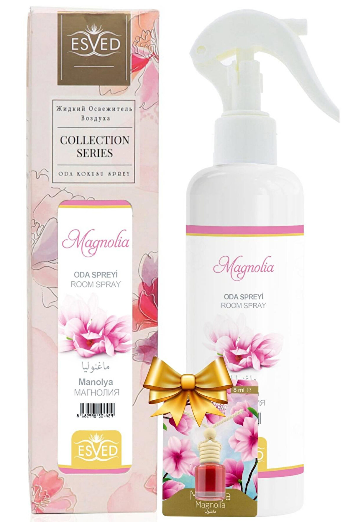 Manolya Kokusu Sprey 400Ml. Manolya Kokusu Araba Kokusu 8Ml. Hediyeli