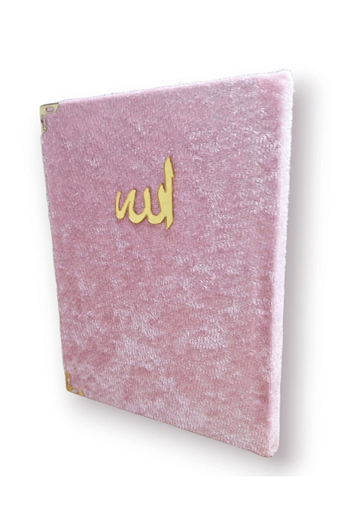 Kadife Kaplı Yasin Kitabı Çanta Boy 12 cm x 17 cm 80 Sayfa 10 Adet Pembe Renk
