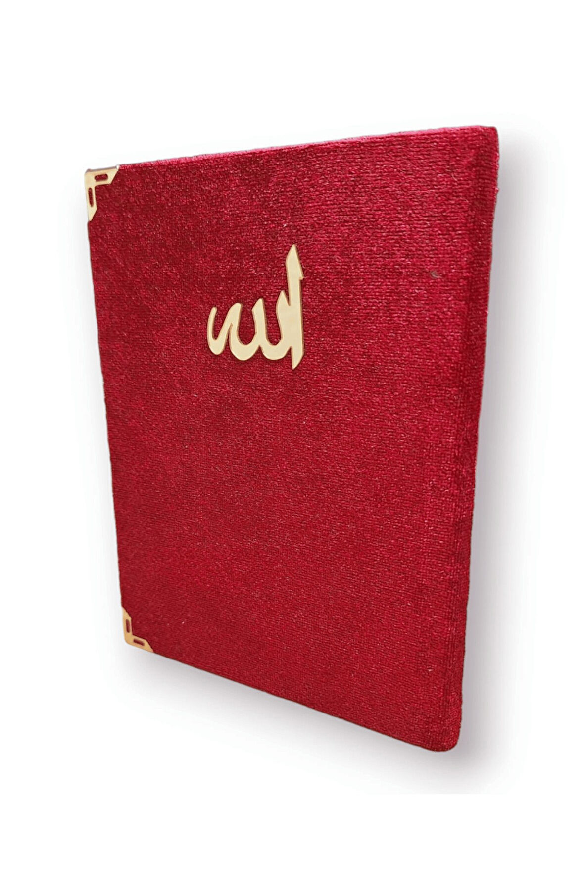 Kadife Kaplı Yasin Kitabı Çanta Boy 12 cm x 17 cm 80 Sayfa 10 Adet Bordo Renk
