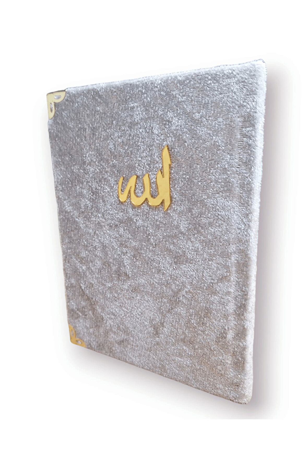 Kadife Kaplı Yasin Kitabı Çanta Boy 12 cm x 17 cm 80 Sayfa 10 Adet Gri Renk