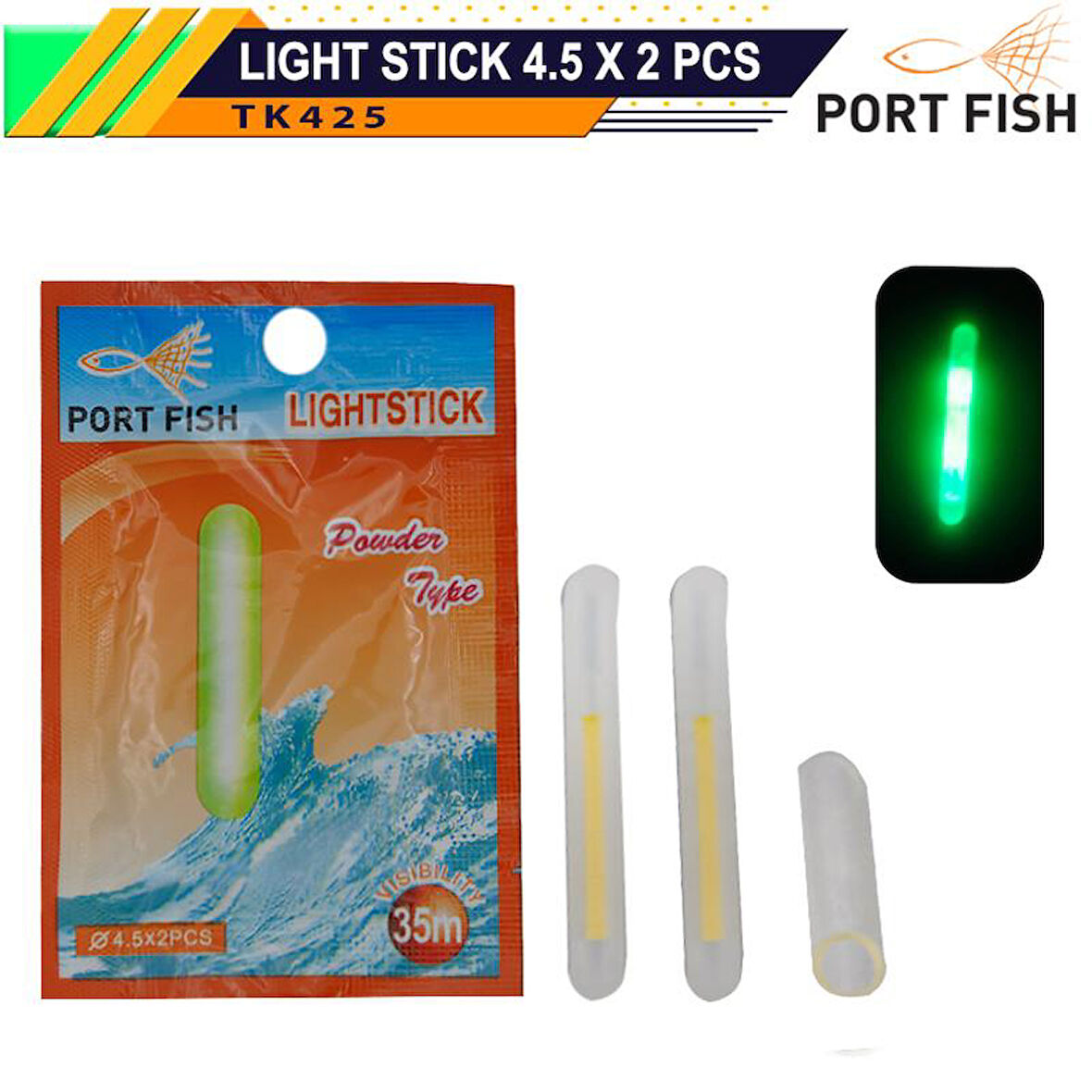 PortFish Light Stick 4.5x39mm Balıkçılık Fosforu 2 li Paket