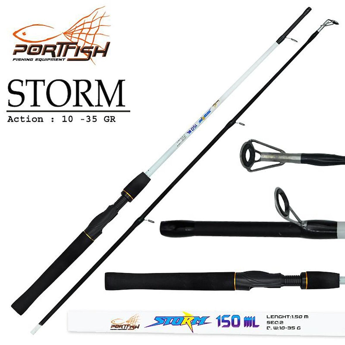 Portfish Storm Tekne Kamışı 150 cm 10-35 gr