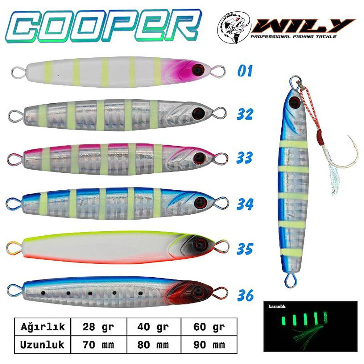 Wily Cooper Jig 28 gr 70 mm