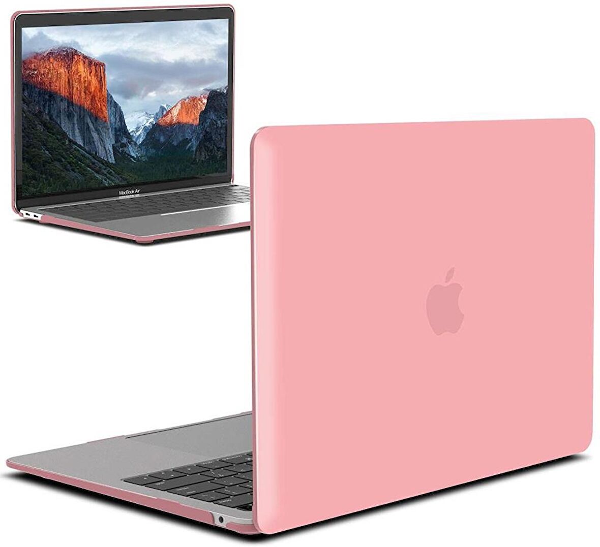 Apple 13" Macbook Air M2 A2681 Pembe Kılıf Koruyucu Kapak CMAT-136P