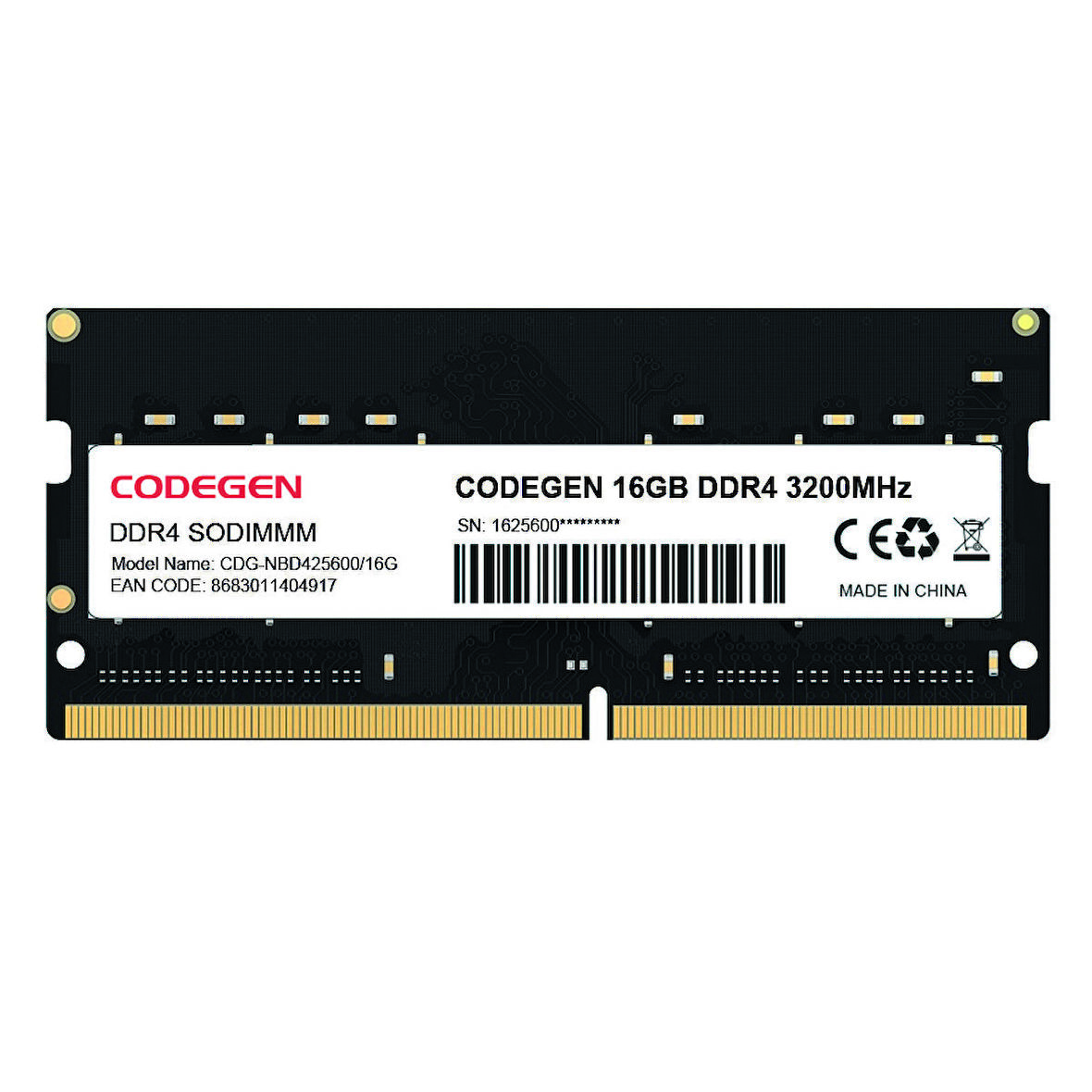 Codegen 16GB DDR4 3200MHz Notebook Ram CDG-NBD425600/16G