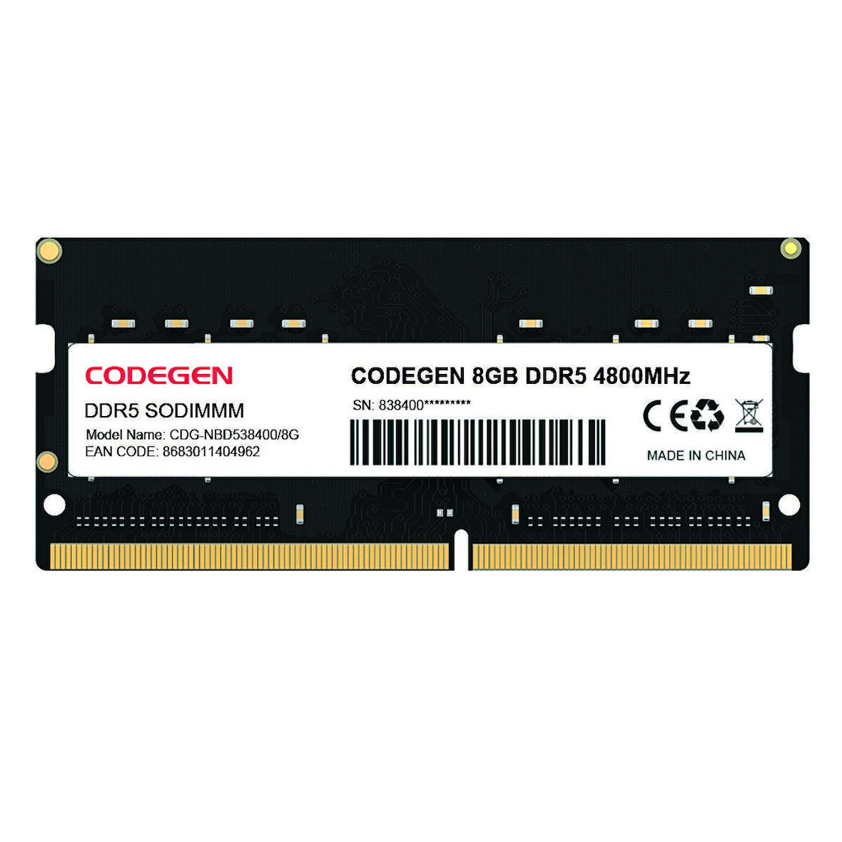 Codegen 8GB DDR5 4800MHz Notebook Ram CDG-NBD538400/8G