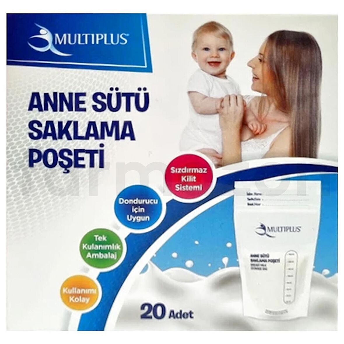 MULTIPLUS ANNE SÜTÜ SAKLAMA POŞETİ 20Lİ