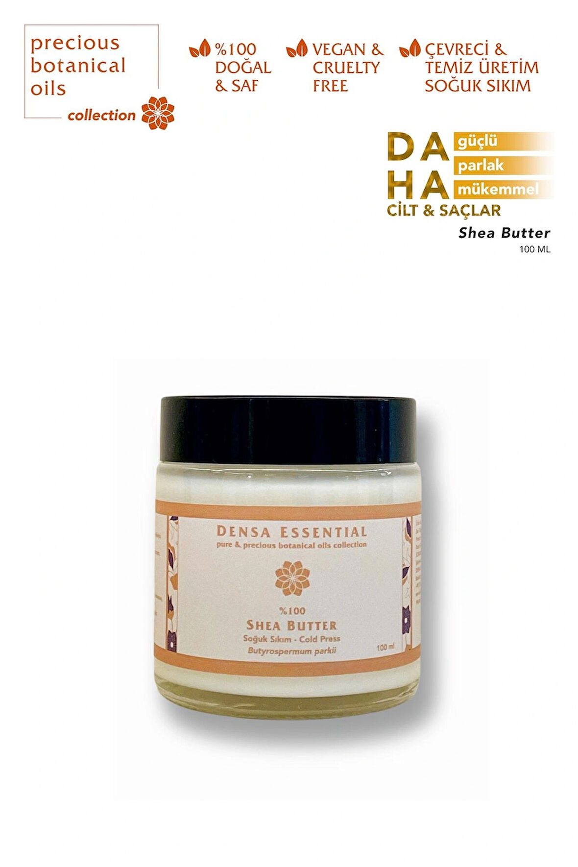 %100 Saf Ve Doğal Soğuk Sıkım Shea Butter 100 ml