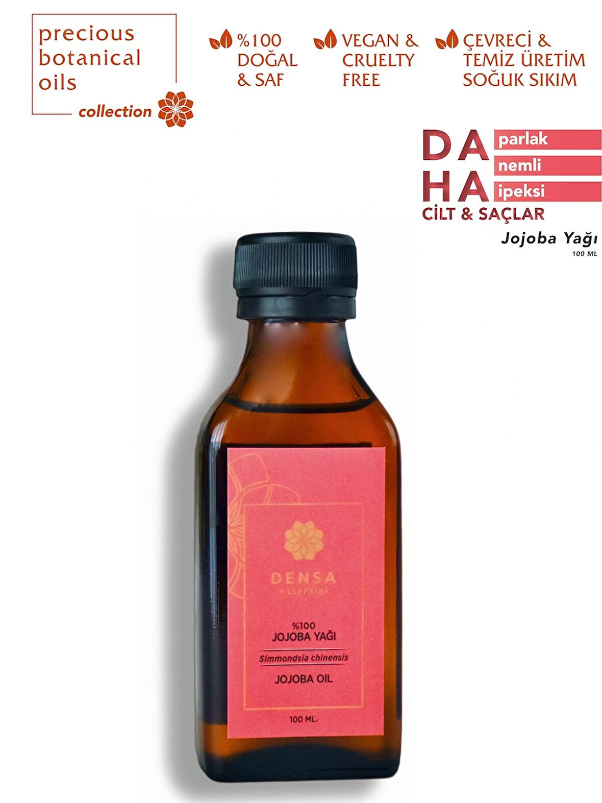 Densa Essential %100 Saf Ve Doğal Jojoba Yağı Soğuk Sıkım 100ml