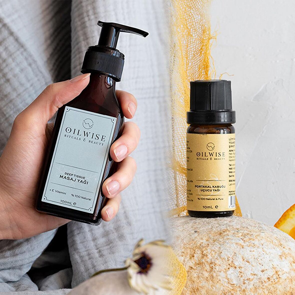 Oilwise Deep Tissue Tüm Cilt Tipleri İçin Portakal Kabuğu Özlü Su Bazlı Yağsız Nemlendirici Yüz Bakım Seti 