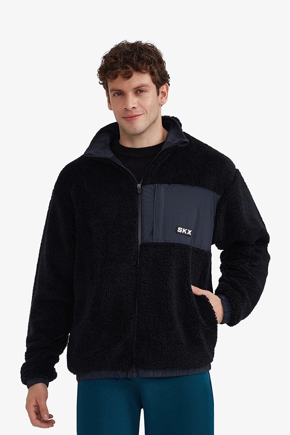 Skechers M Outdoor Fleece Full Zip Sherpa Erkek Siyah Polar S232294-001