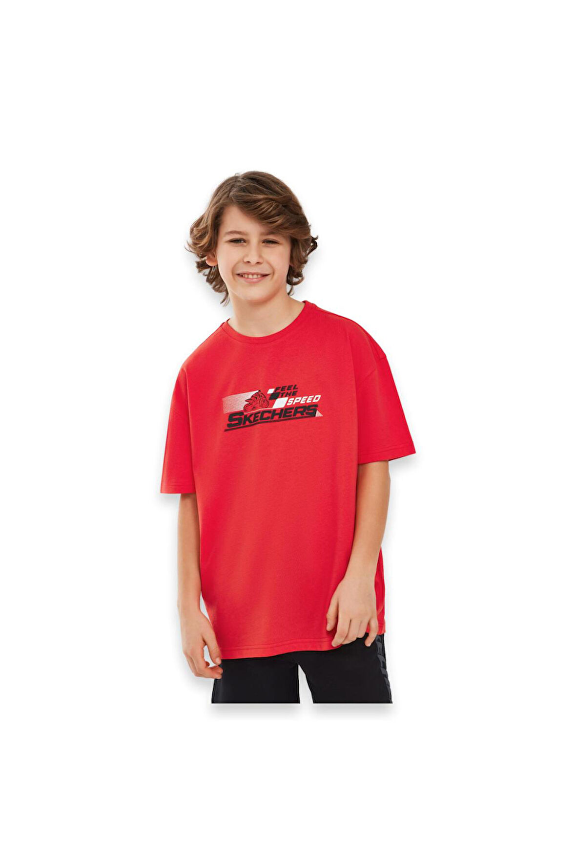 Skechers Sk241020 Graphic Tee Sleeve Kırmızı Çocuk T-Shirt