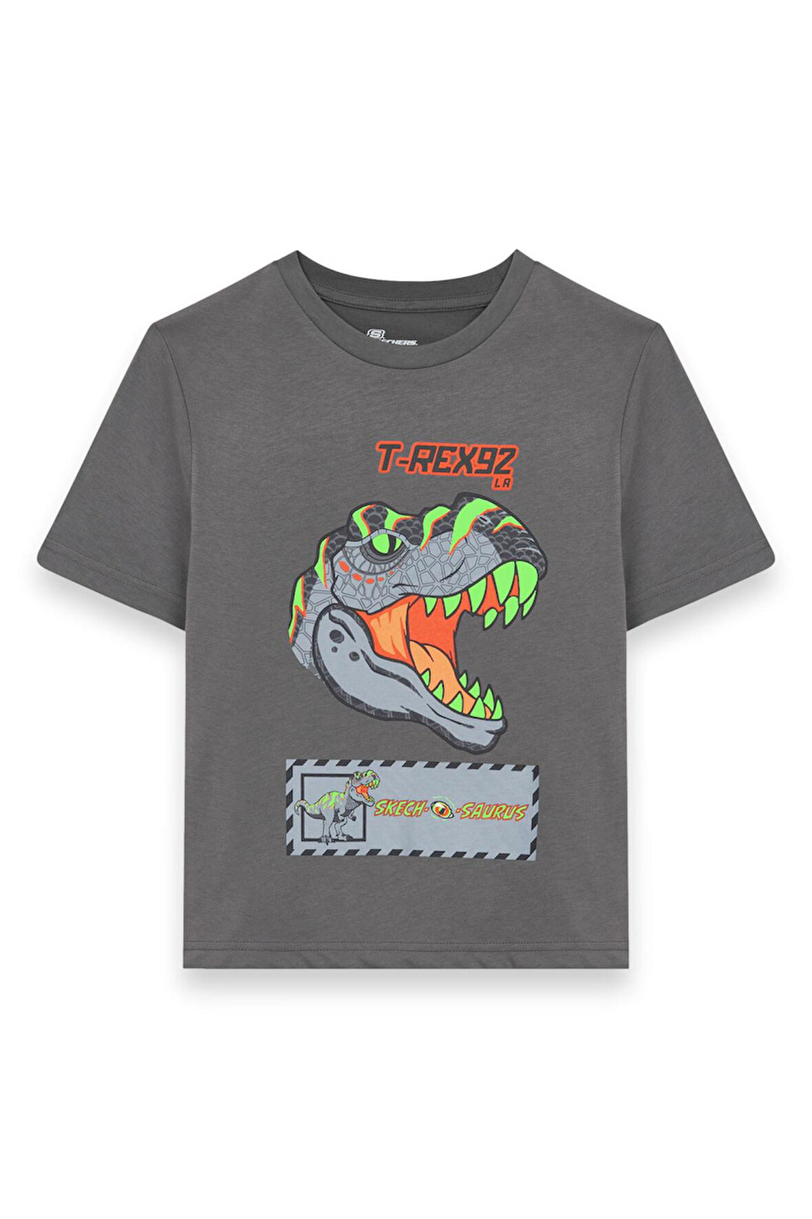Skechers Sk241093 Graphic Tee B Sleeve Gri Erkek Çocuk T-Shirt