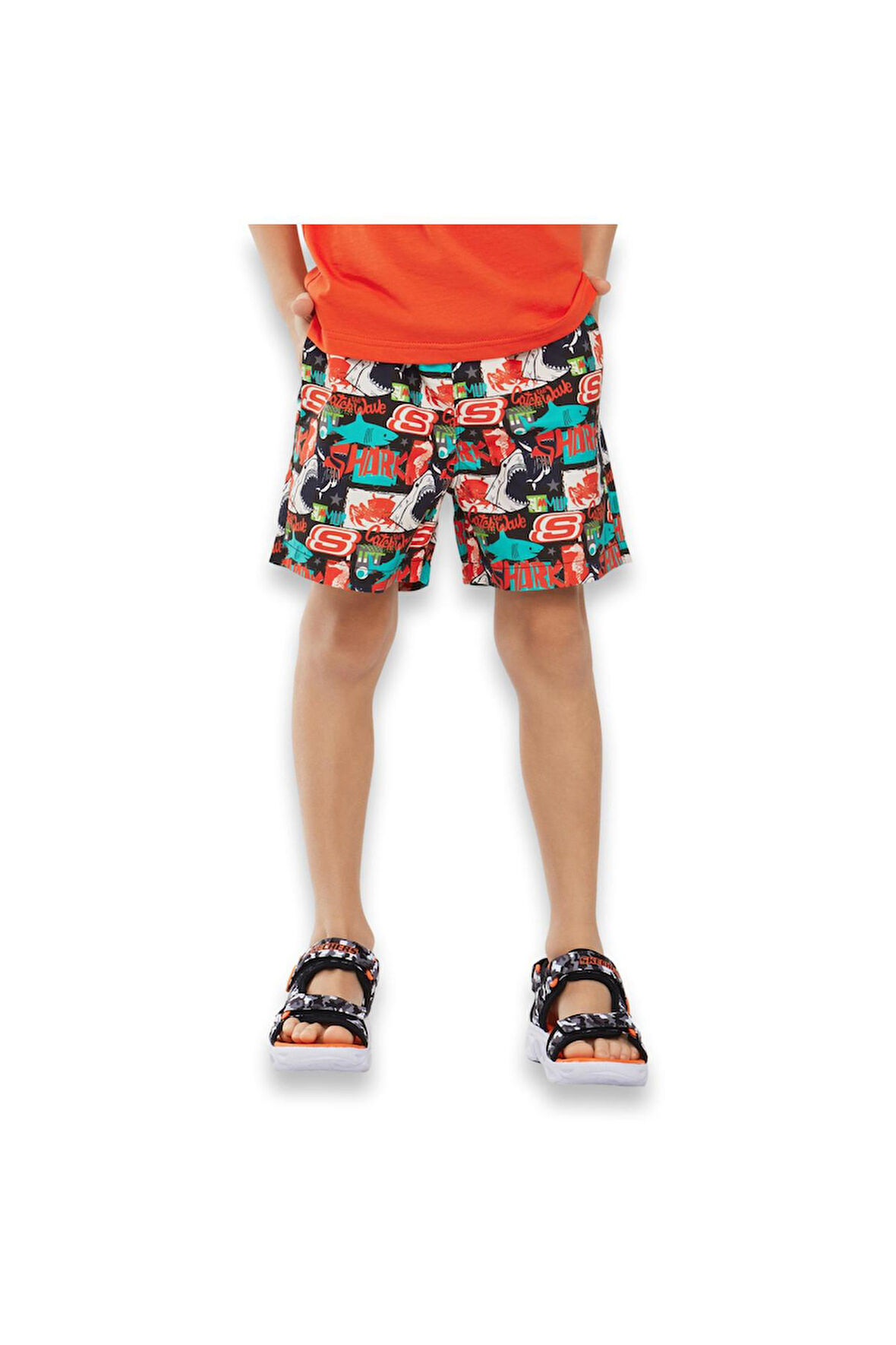 Skechers Sk241104 Swimwear B 5 Inch Swim Turuncu Erkek Çocuk Şort