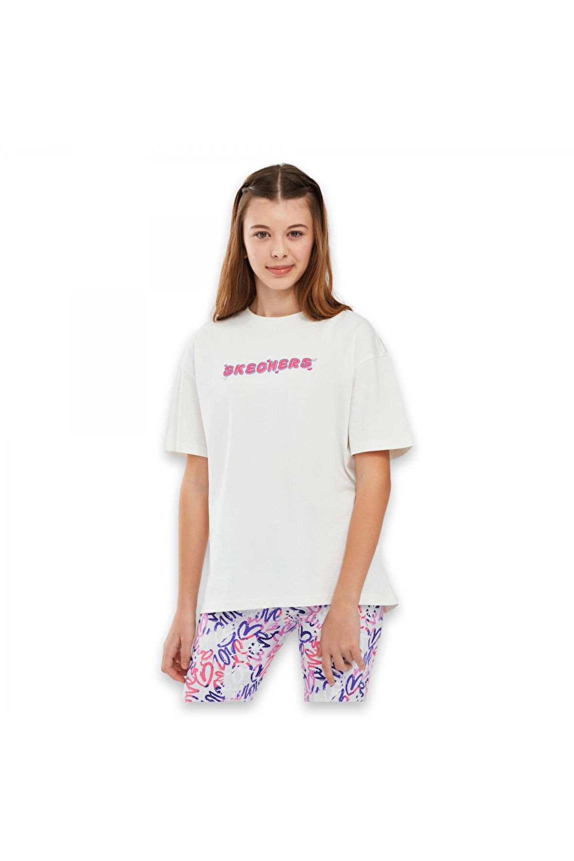 Skechers Sk241048 Legging G Ankle Tayt Beyaz Kız Çocuk Tayt